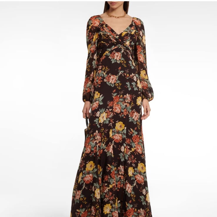 Veronica Beard Avani Floral 100% Silk Maxi Dress Color Oxblood Multi Size 4 NWT