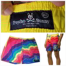 Psycho Bunny chelton bolt neon Swim Trunks shorts outdoor size 6xlt 58x10 beach