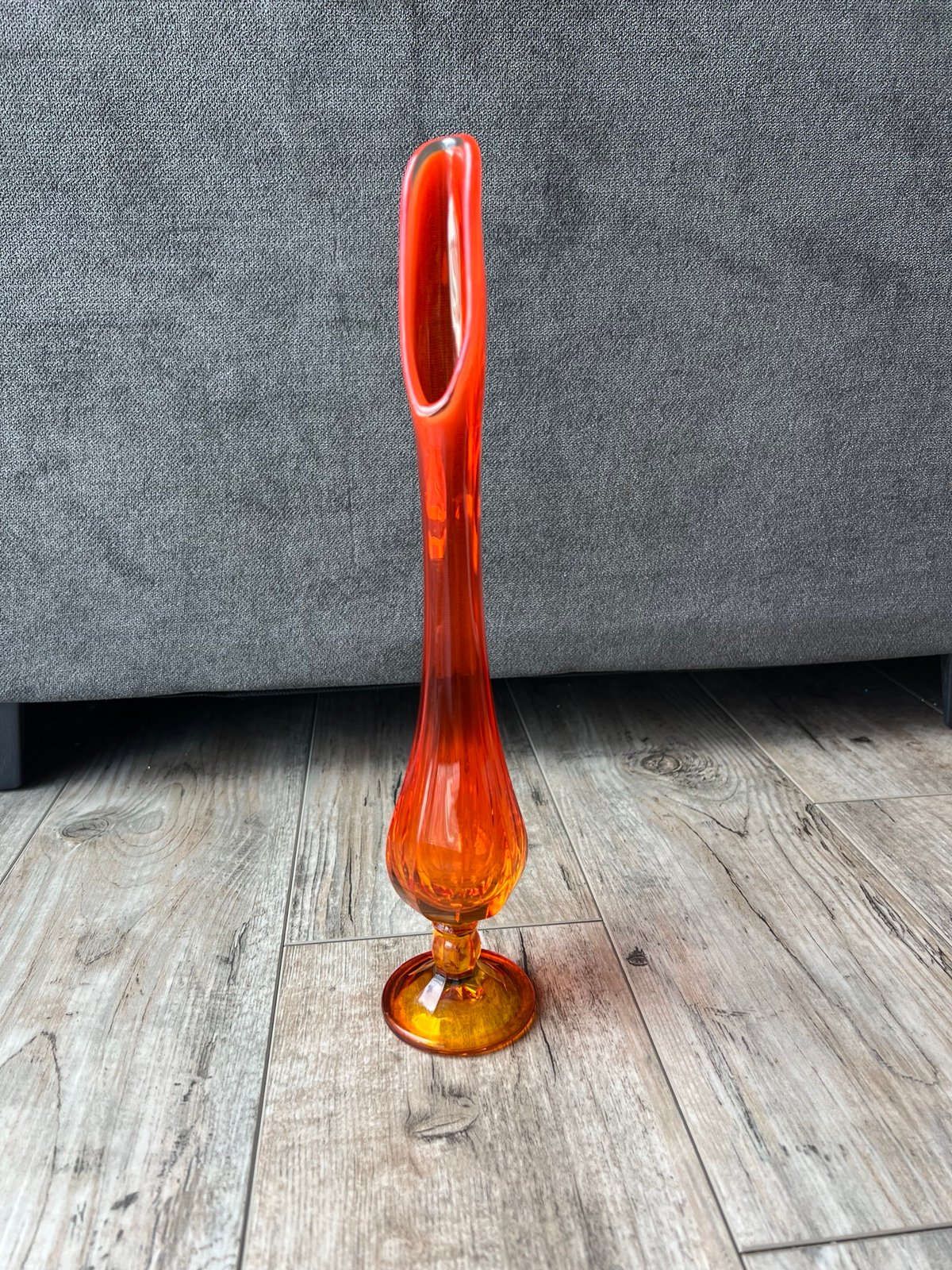 Vintage Viking Arlington Swung Vase Amberina 13”