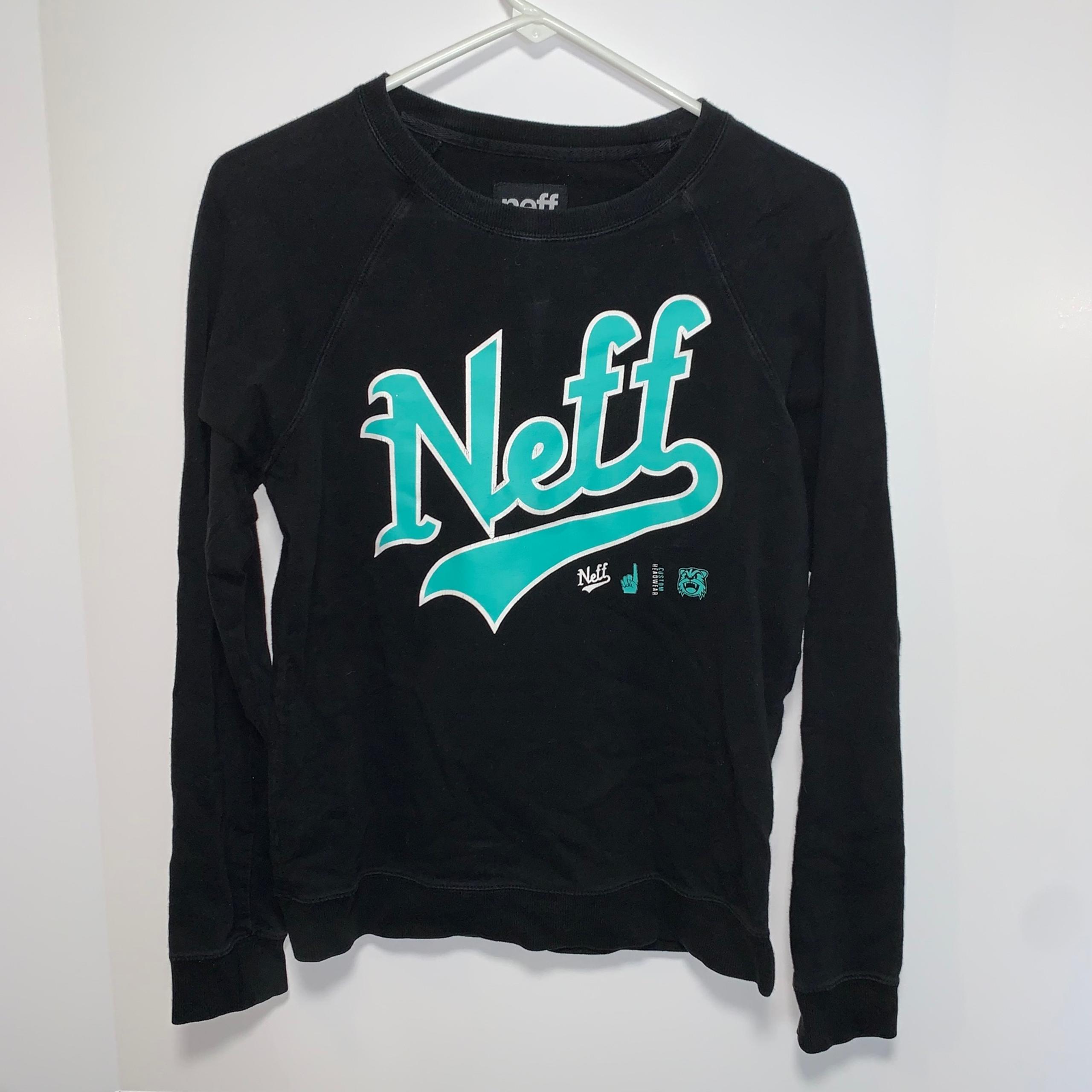 Neff Black Sweatshirt Size Small Mens Womens Crewneck Pullover
