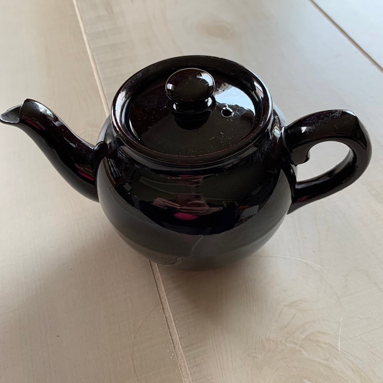 Sadler Small Redware Brown Belly Teapot