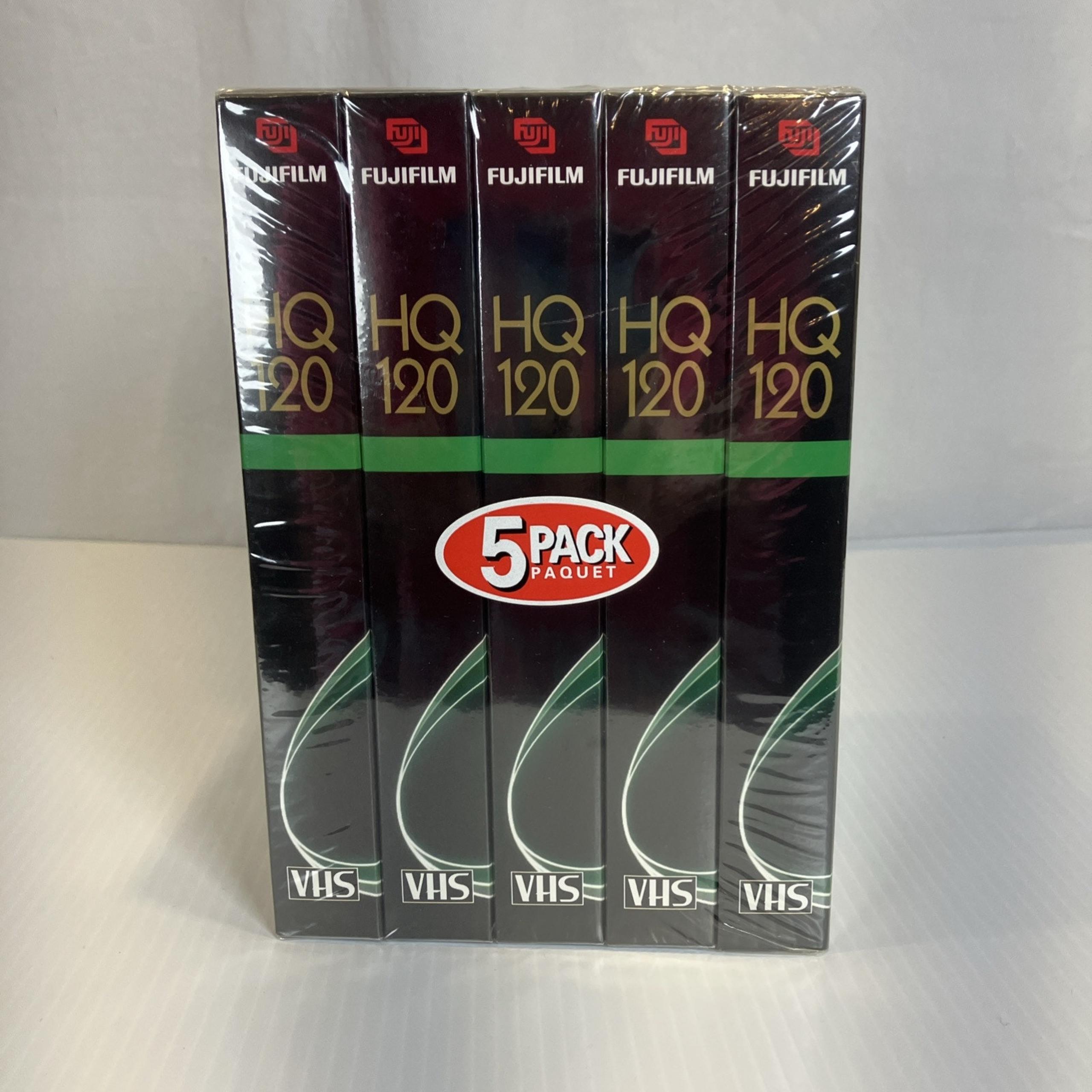 NEW Sealed Fuji Fujifilm HQ120 5-Pack Blank VHS Video Tapes 6 Hour High Quality
