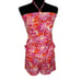 Lilly Pulitzer Terry Cloth Halter Floral Retro Romper Pink Orange Womens Small