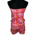 Lilly Pulitzer Terry Cloth Halter Floral Retro Romper Pink Orange Womens Small