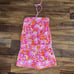 Lilly Pulitzer Terry Cloth Halter Floral Retro Romper Pink Orange Womens Small