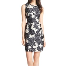 Kate Spade Leena Floral Shift Dress Women's 4 Silk Sleeveless Formal Cocktail
