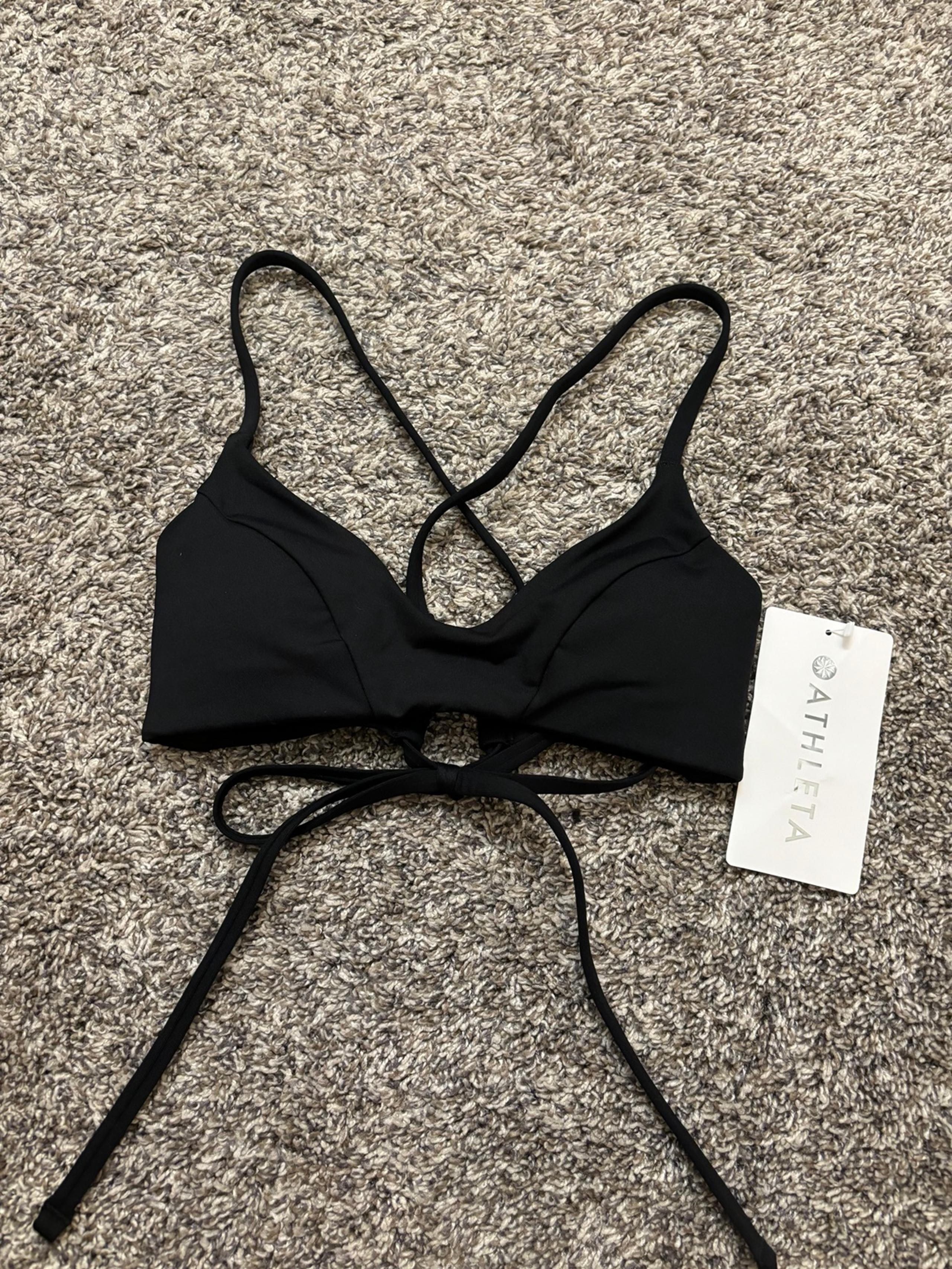 Athleta women’s Triangle Bikini swim top black Sz XXS