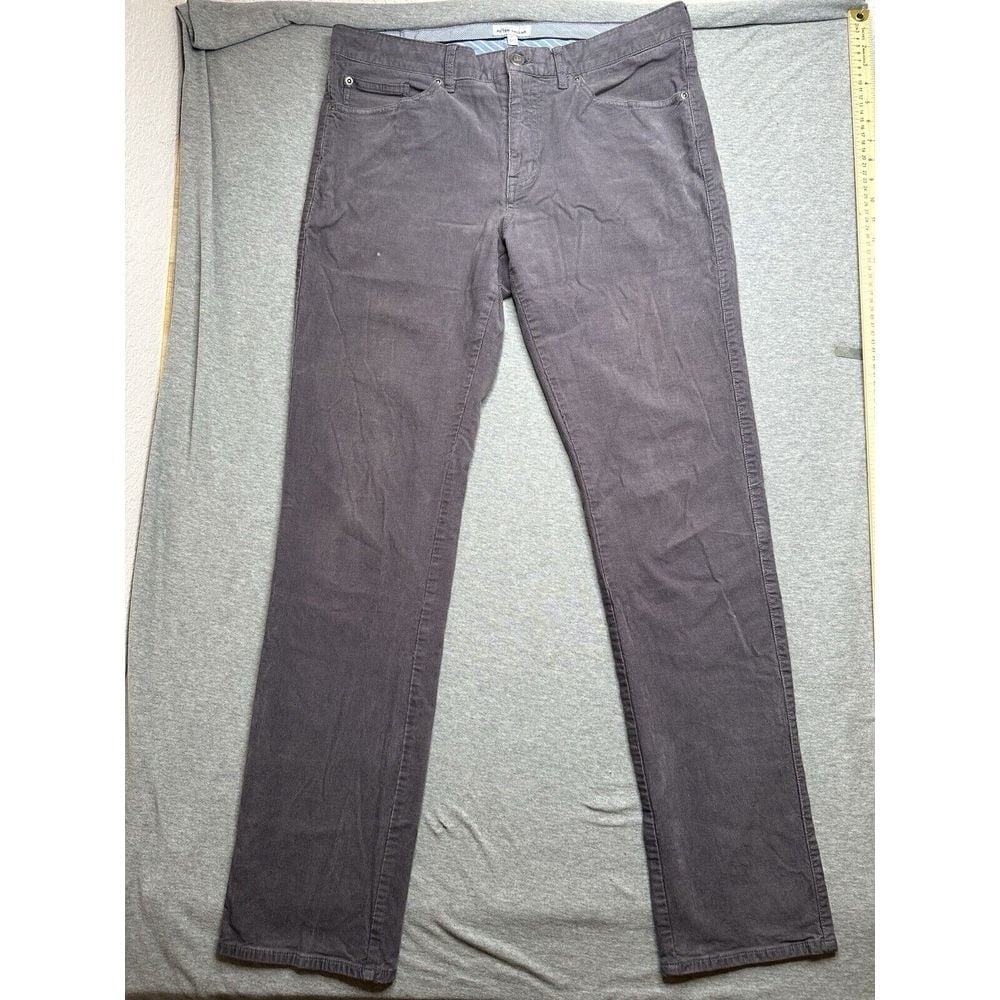 Peter Millar Superior Soft Corduroy Pants Mens 34x29 Gray Straight Leg Casual