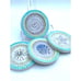 Tile Like Framed Design Seashell Acrylic Covered Round Coasters Set 4