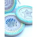 Tile Like Framed Design Seashell Acrylic Covered Round Coasters Set 4