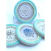 Tile Like Framed Design Seashell Acrylic Covered Round Coasters Set 4