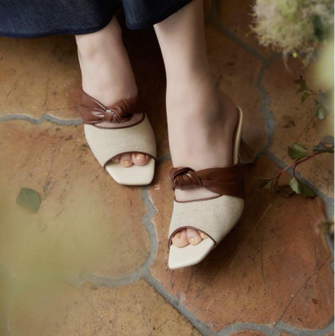 herlipto Twisted Two-Tone Mules 38 ミュール Herlipto Twisted Two-Tone Mules, size 38