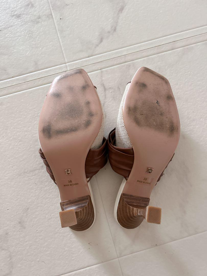 Herlipto Twisted Two-Tone Mules, size 38 Mules