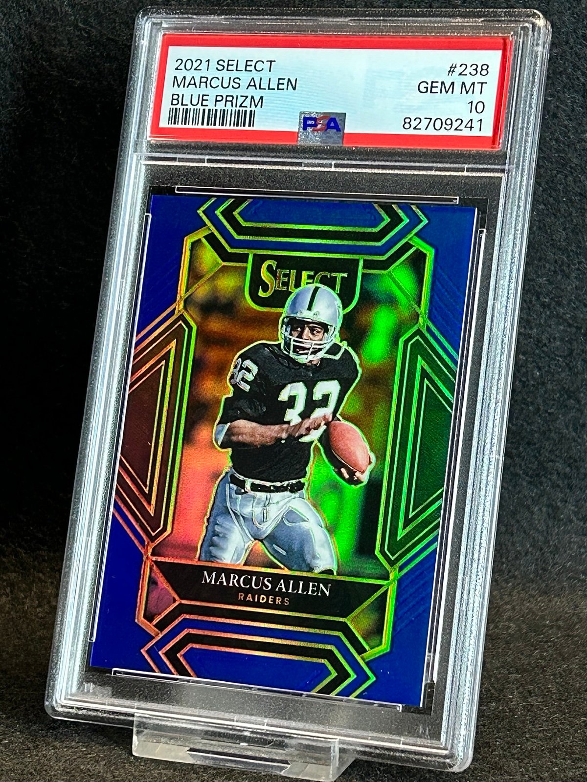 2021 marcus allen Blue Prizm /99 PSA 10
