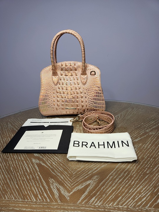 Brahmin Rosetta Rose Gold Satchel NEW Reciept is in the black envvelope