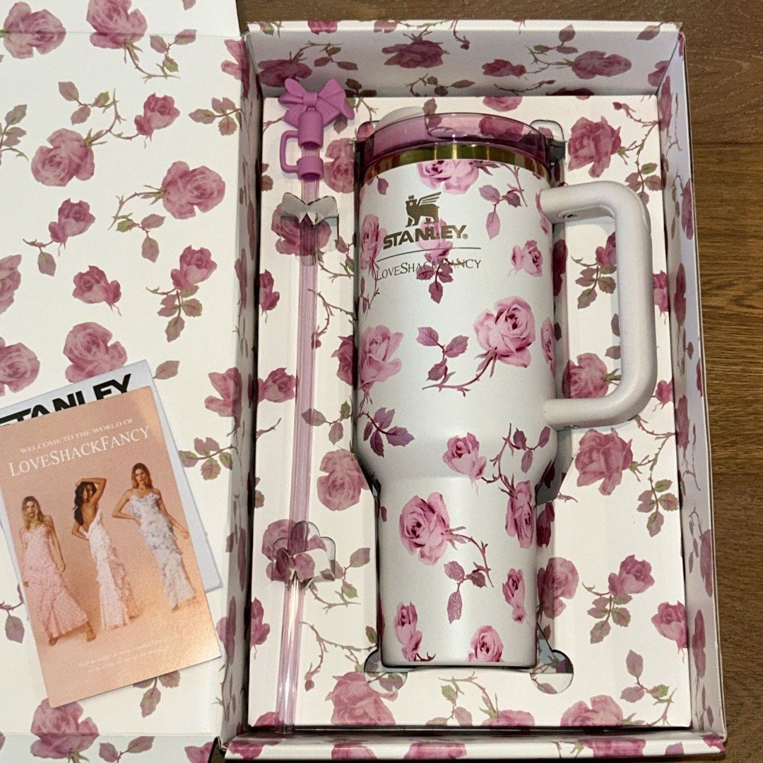 Stanley Love shack Fancy 40 oz Tumbler Blooming Heirloom Quencher New Authentic