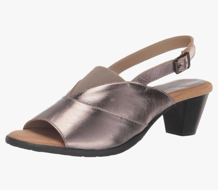 Trotters Womens Mavis Silver Heel Sandals 8M