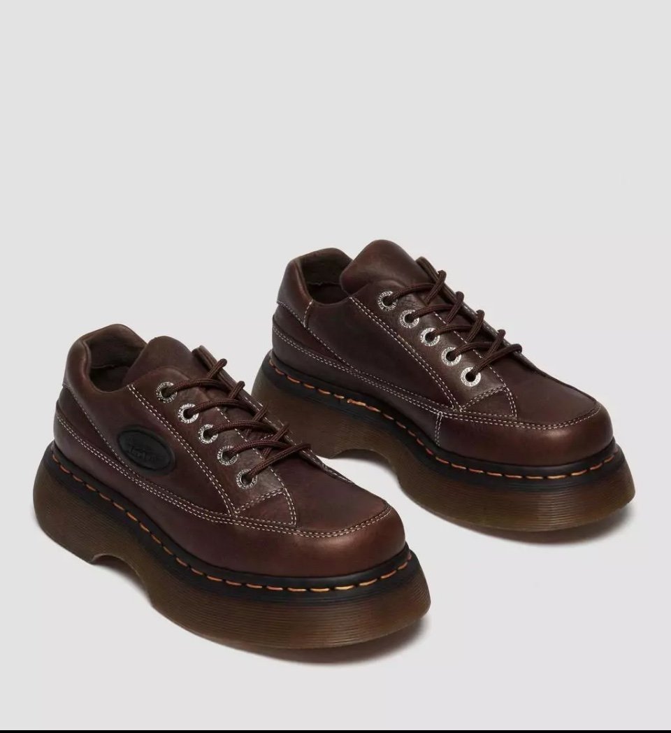 Dr. Martens Buzz 5-Eye Grizzly Leather Dark Brown US 7