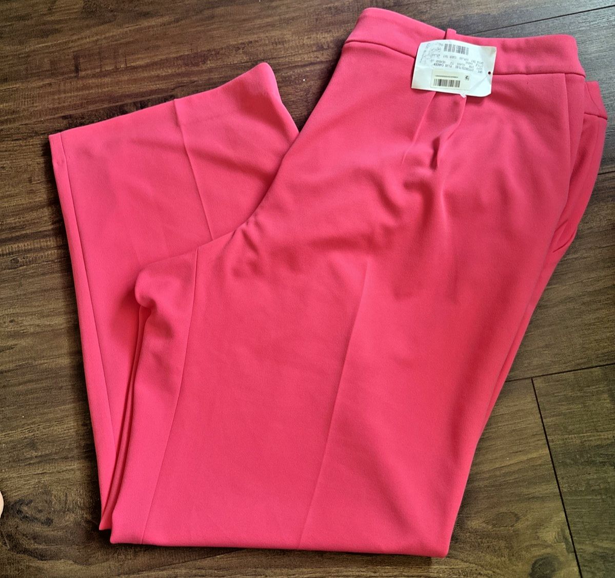 Calvin Klein Women's Plus Size Lux Highline Straight Legs Fit Pants Pink 20W