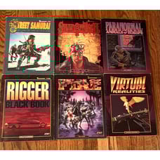 FASA Shadowrun Lot Set of 6 Virtual Realities Street Samurai Rigger Black Book +