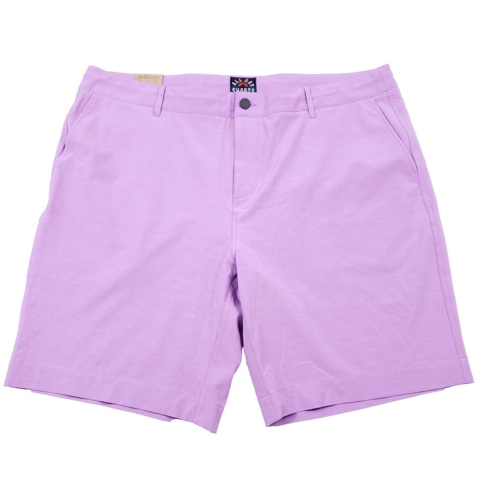 Faherty All Day Shorts Mens 40 Purple Chino Stretch Casual Preppy Golf Resort