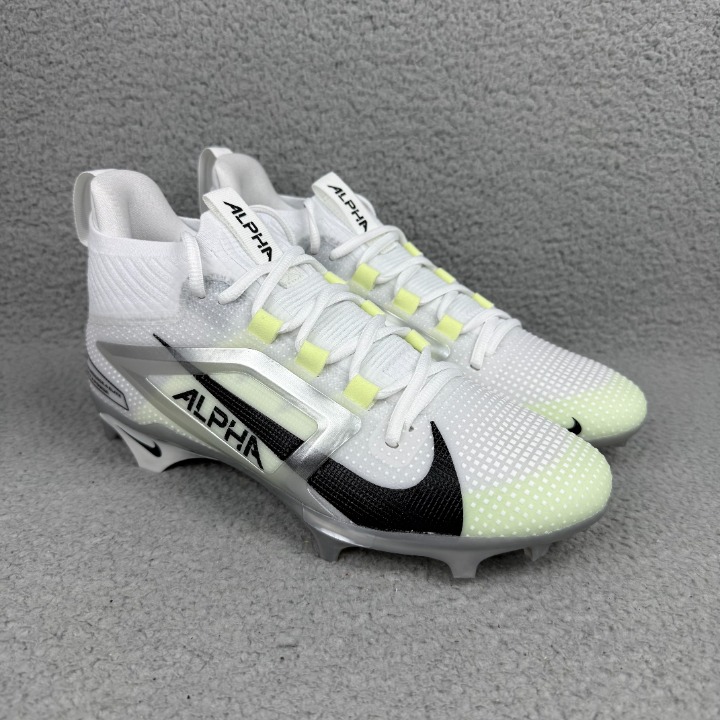 Nike Alpha Menace 4 Elite Mens 9 Shoes White Black Football Cleats Sneakers 2024