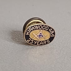 Vintage 10K Gold Filled Kirkwood 484 Masonic 25 Years Screw Back Pin