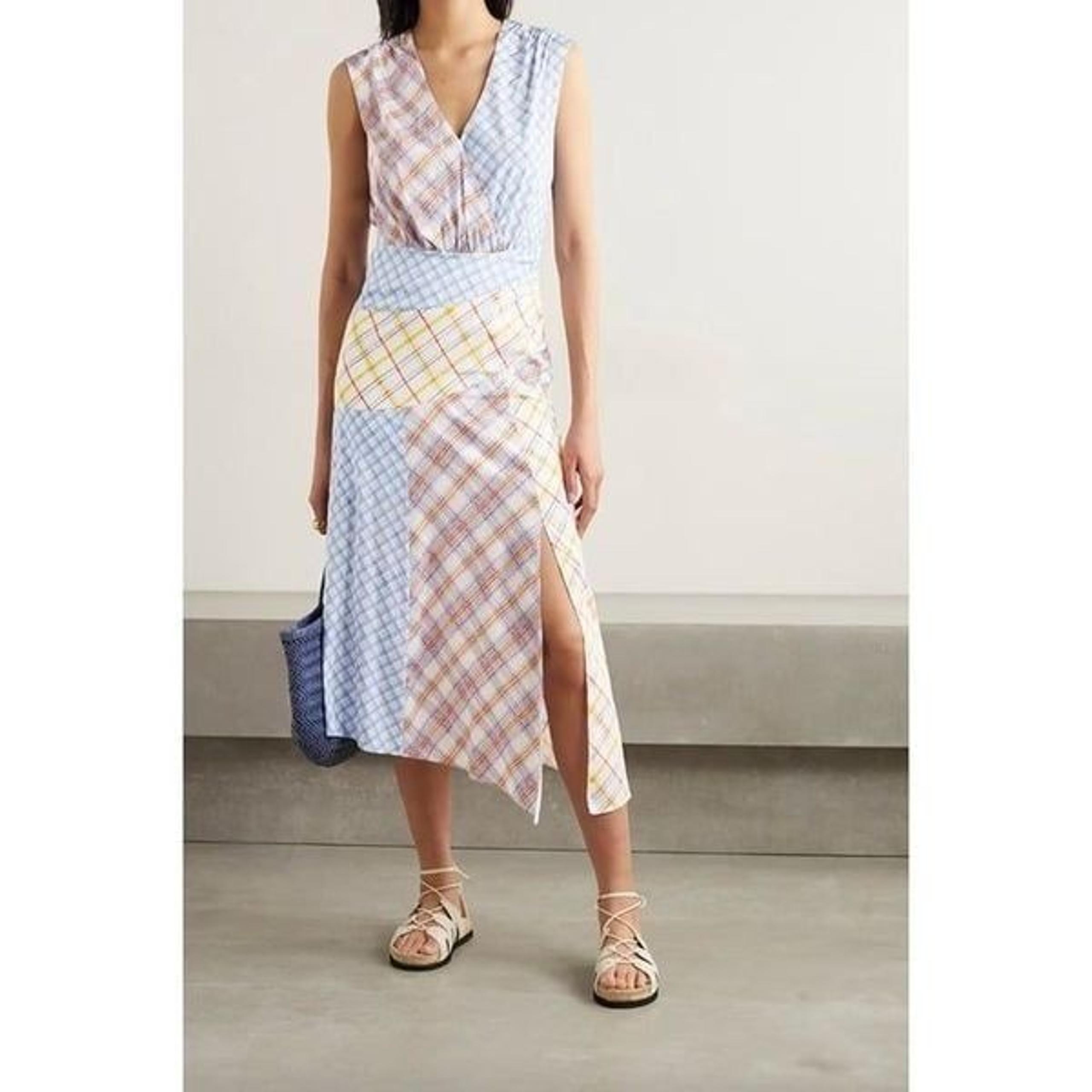 Veronica Beard Wixson A Line Plaid Midi Dress Multicolor Womens Size 12