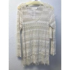 Johnny Was 4 Love & Liberty Cloud Crochet Sweater XS Long Sleeve Ivory