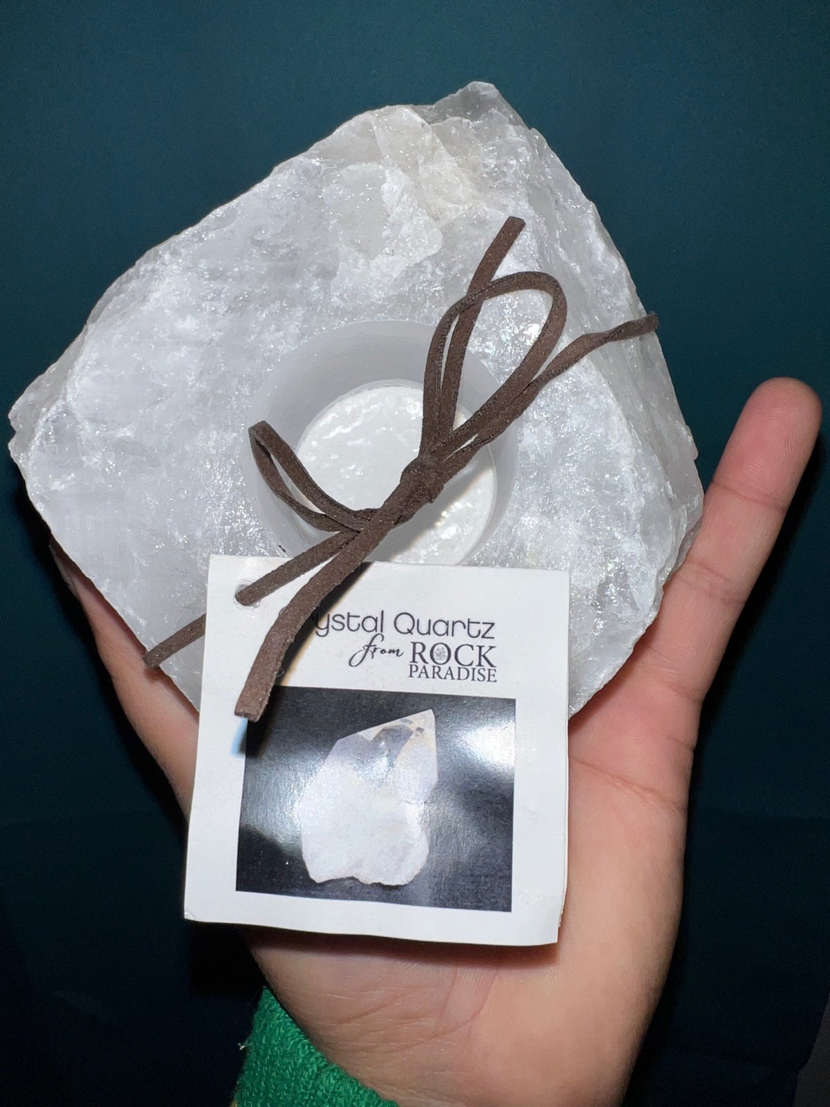 Crystal Quartz candle holder