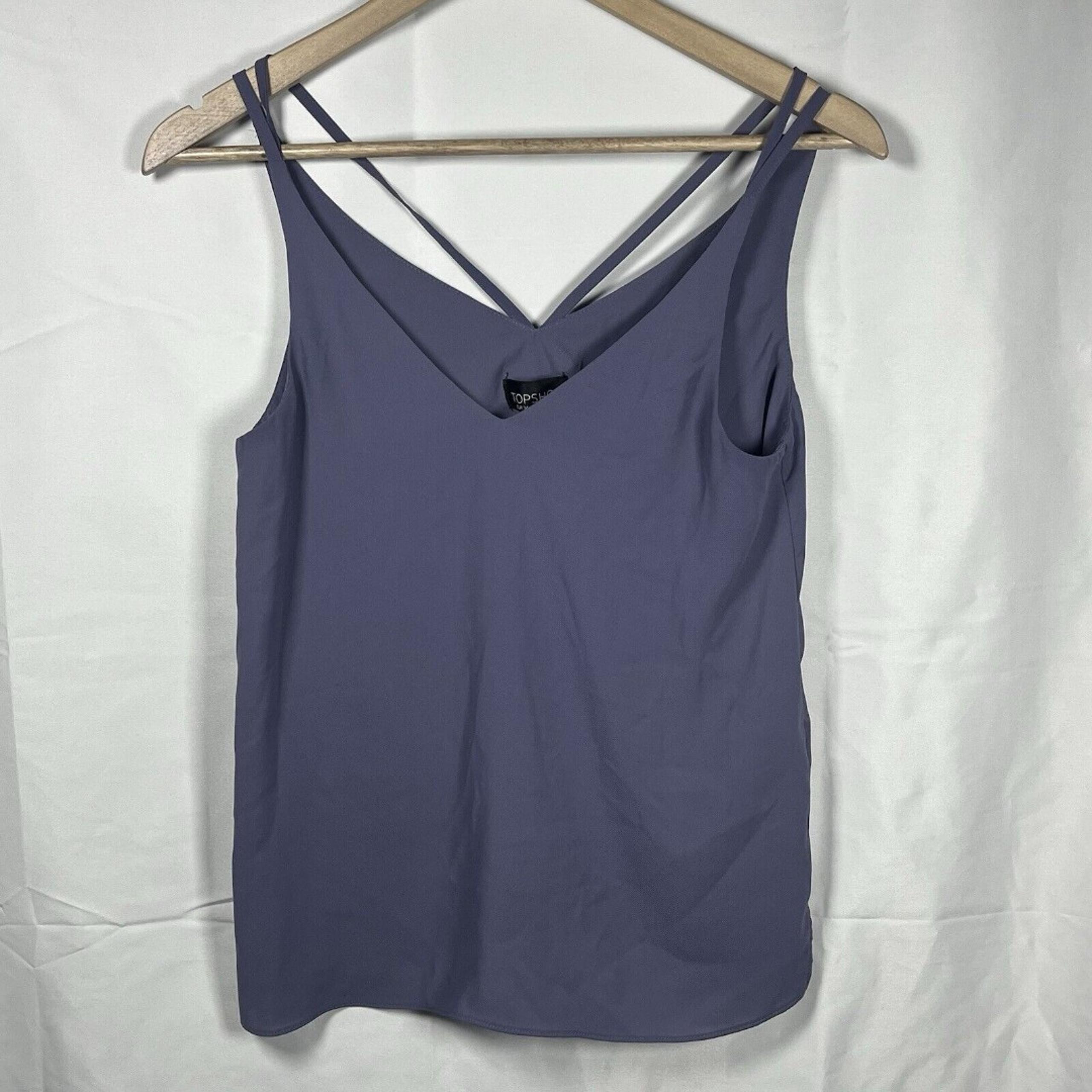 TOPSHOP purple chiffon tank top womens size 2 casual flowy lightweight going out
