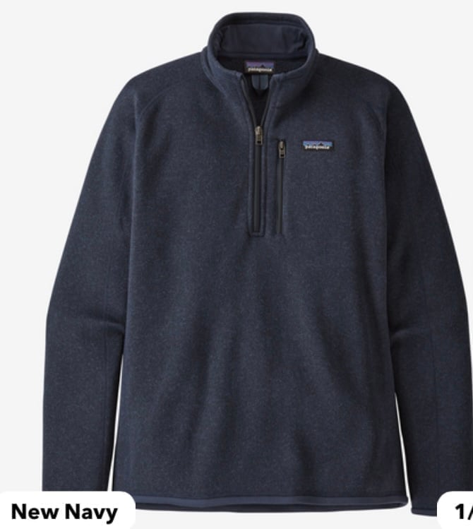 Patagonia Size Small (7-8) Navy Kids Better Sweater 1/4 Zip Fleece