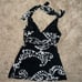 White House Black Market Black and White Silk Blend Halter Top Size XS NWT