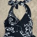 White House Black Market Black and White Silk Blend Halter Top Size XS NWT