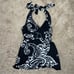 White House Black Market Black and White Silk Blend Halter Top Size XS NWT