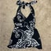 White House Black Market Black and White Silk Blend Halter Top Size XS NWT