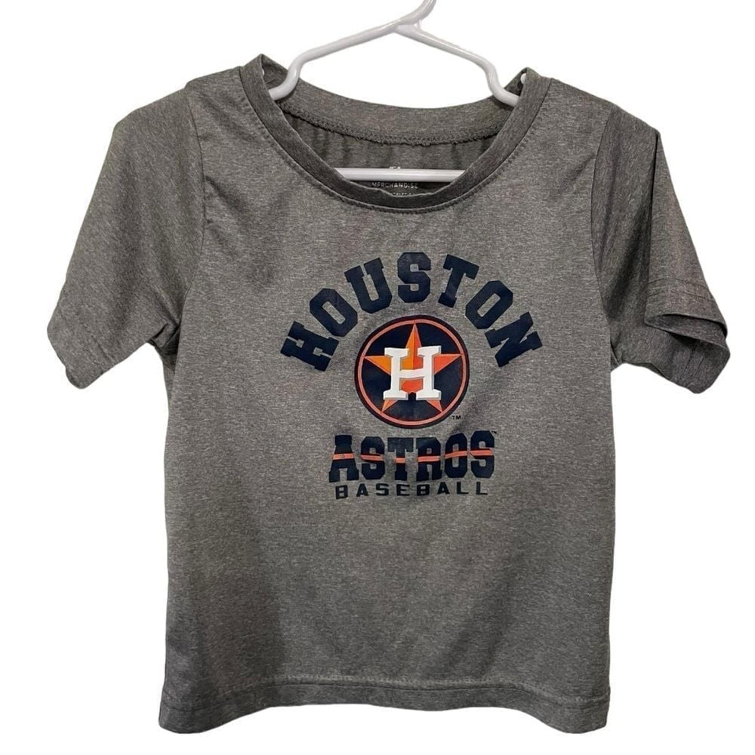 Houston Astros Baseball Toddler Boy's Grey Dri Fit Top T-shirt Size 4T MLB