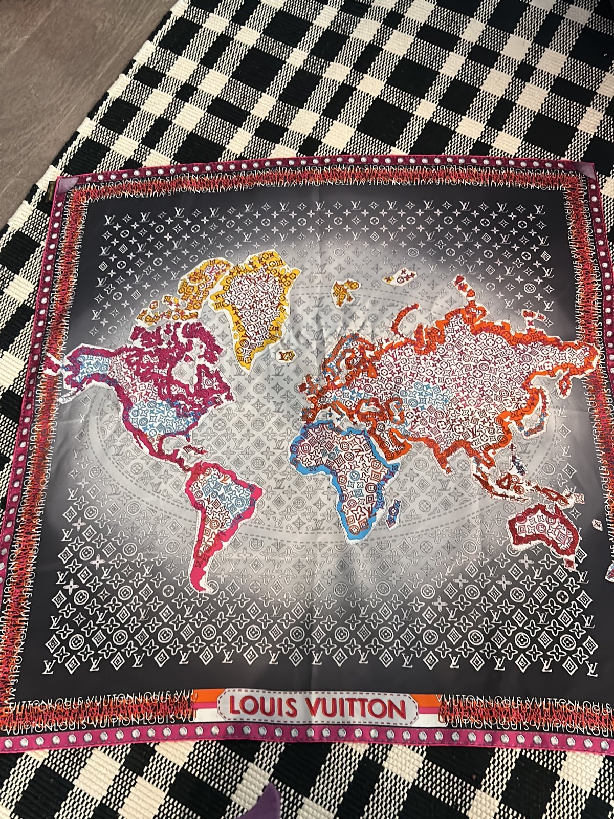 Louis Vuitton Map Silk Scarf