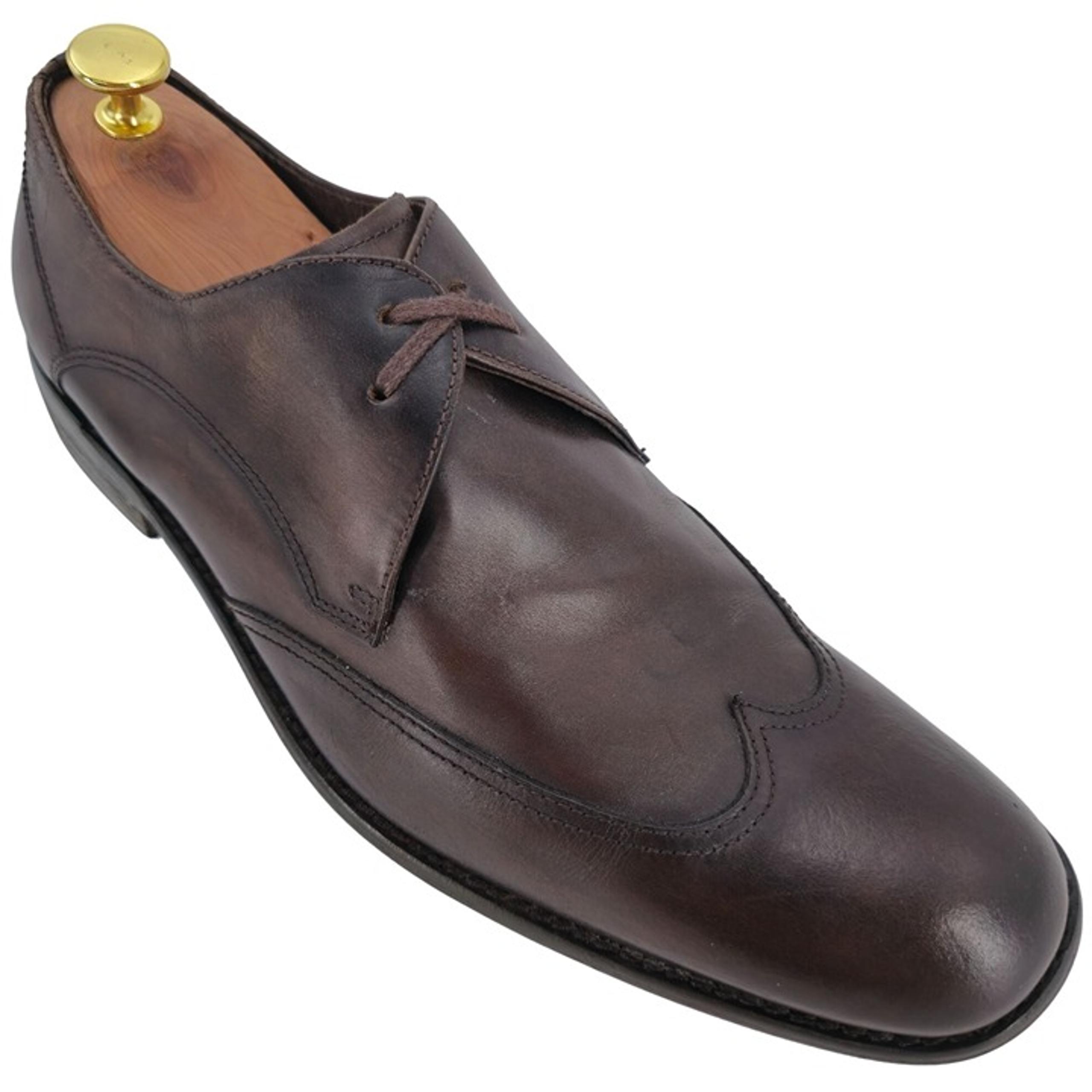 John Varvatos USA Men's size 9M Brown Leather Dress Shoes Wingtip Derby Oxfords