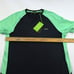 BOSS Short Raglan Sleeve Baseball Black Green Tee T-Shirt Slim Fit Sz XL NWT