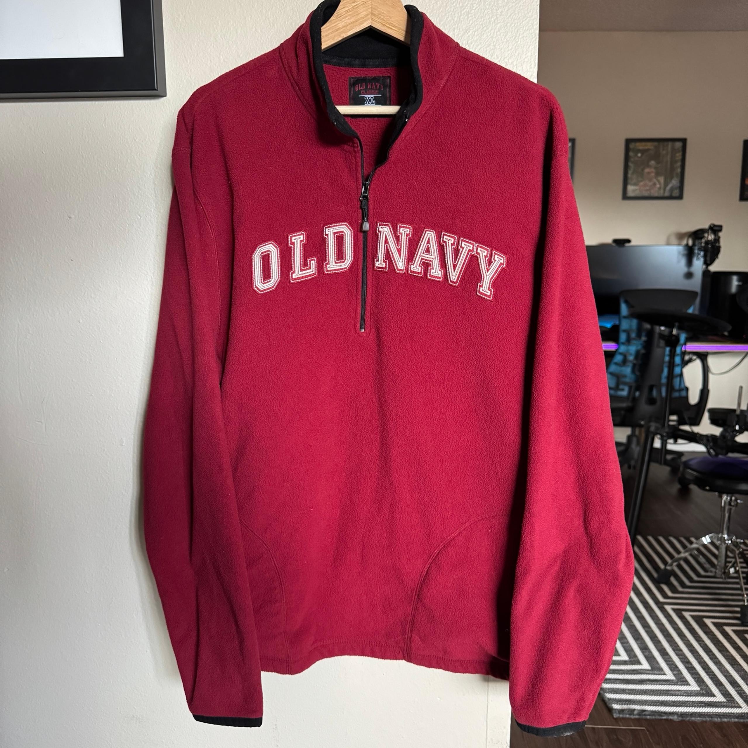 Old Navy Classic Logo Fleece Quarter Zip Red Size XL