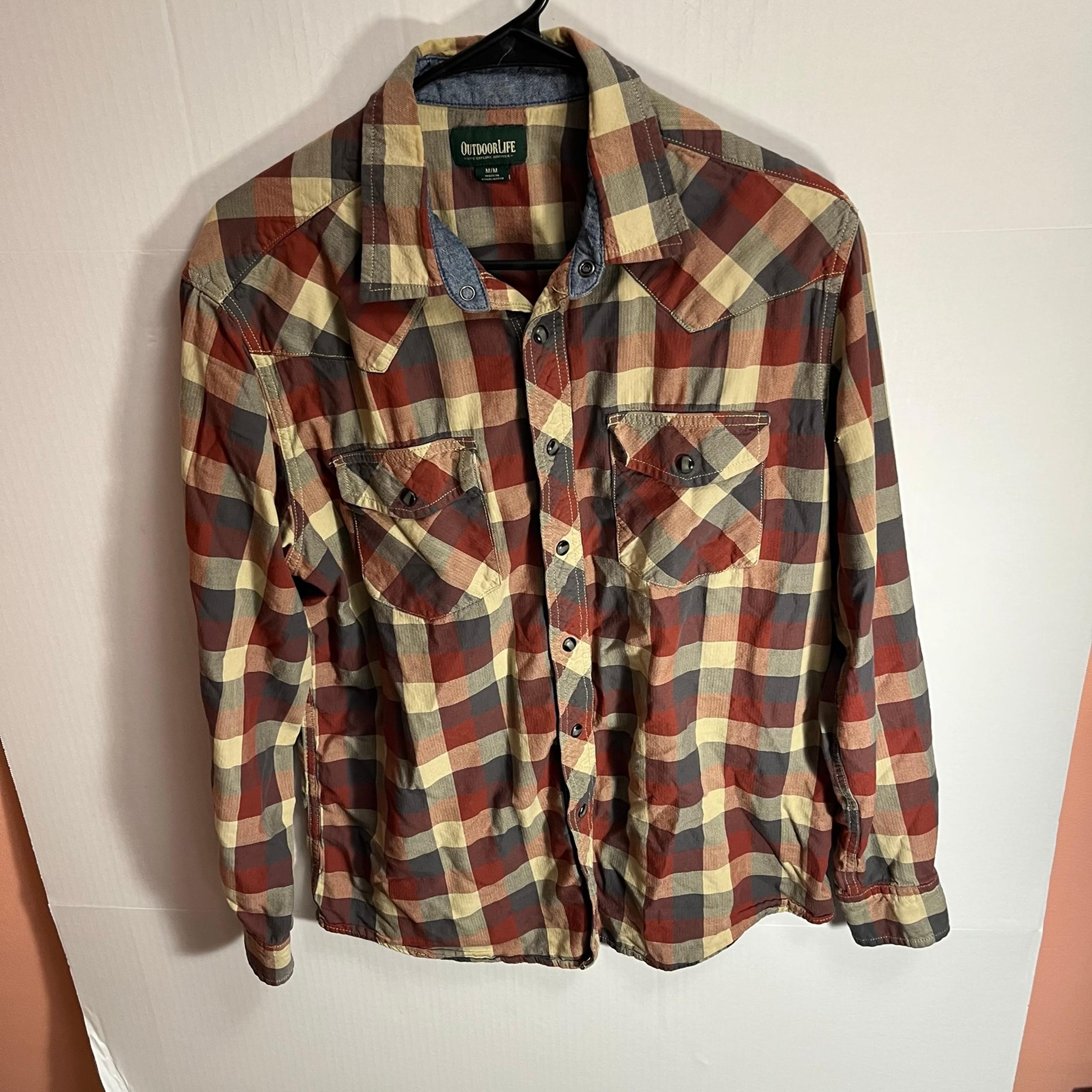 Outdoor Life Pearl Snap Shirt Men’s Medium Western