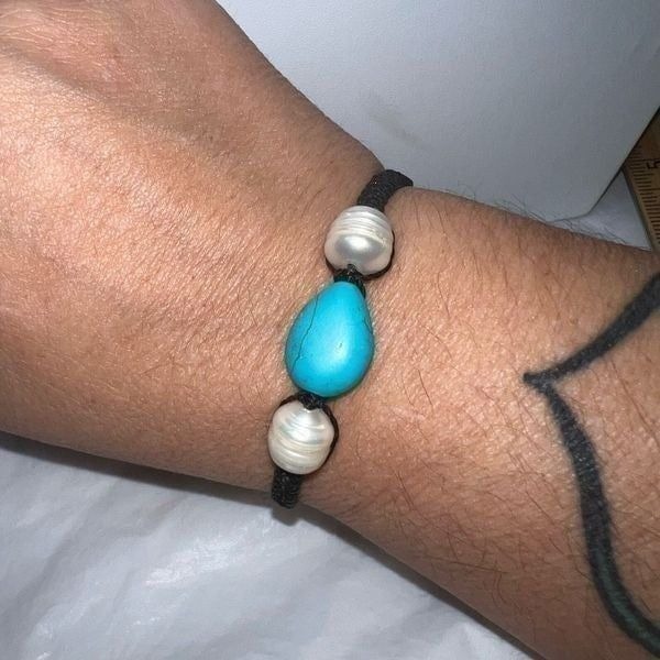 Seaside Pearls Marti Freshwater Pearl and Turquoise Bracelet