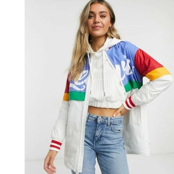 NWT Levi's Women's Lightweight Colorblocked Long Logo Bomber Jacket small