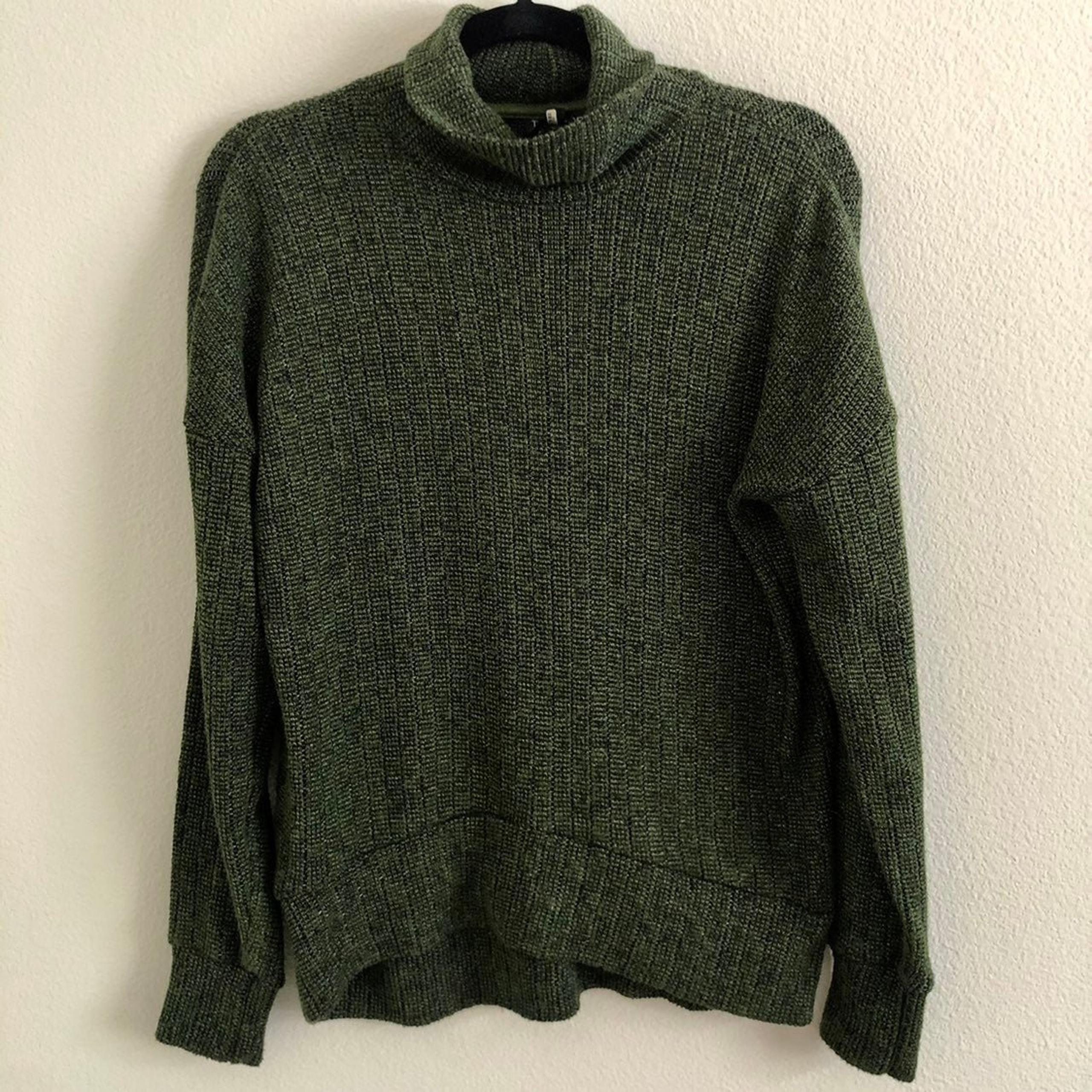 Topshop green turtleneck sweater