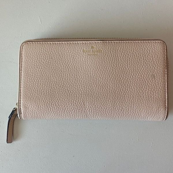 Kate Spade Blush Pink pebbled leather Wallet wristlet