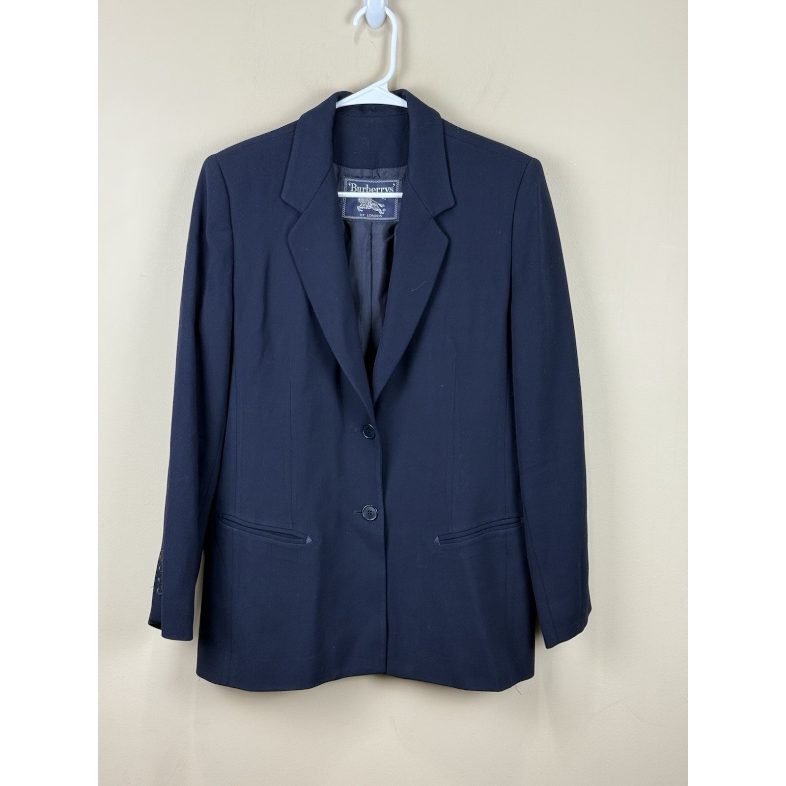 Burberrys' of London Women Wool Blend Blazer Jacket 10 Navy Burberry