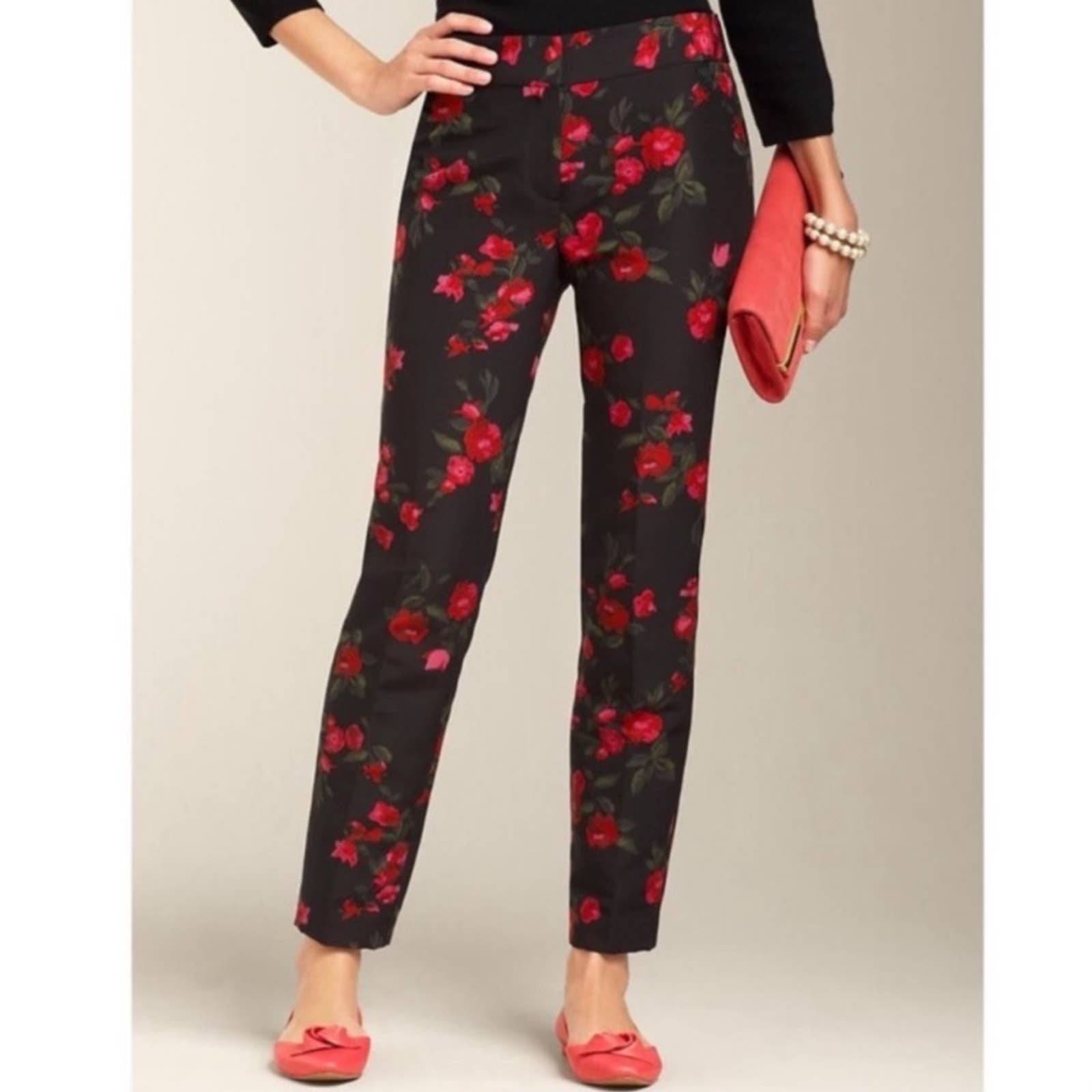 Talbots Heritage Rose Cropped Silk Blend Pants Size 16WP