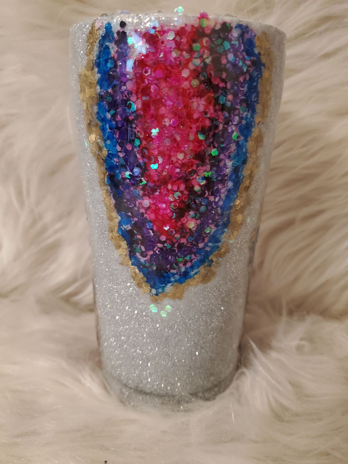 Hand made, personalized geode tumbler