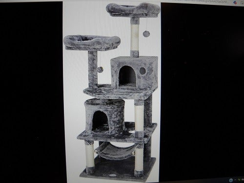 57 Grey Cat Tree Play Pet Furniture